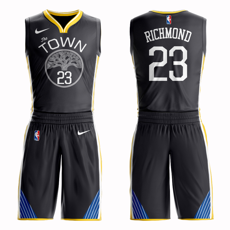 Men 2019 NBA Nike Golden State Warriors 23 Richmond black Customized jersey